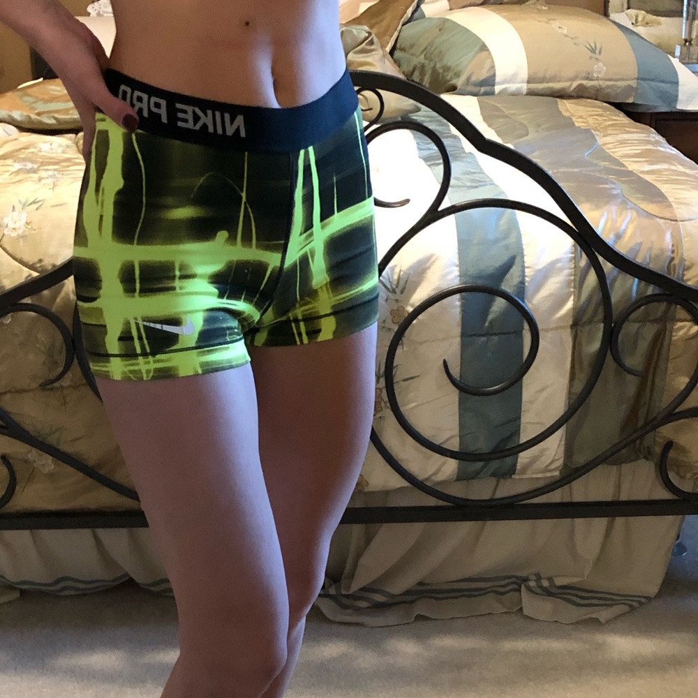 Black and Yellow Nike Pro Workout Shorts